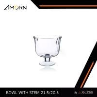 ราคา JJGLASS - ( AMORN ) BOWL WITH STEM 21.5/20.5 - พานแก้ว แก้วแฮนด์เมท (1729600894073670580)