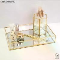ราคา ถาดกระจก สี่เหลี่ยม ขอบทอง (MH_101) Modern glass box ทรงสี่เหลี่ยมผืนผ้า ขอบสีทอง ทรงโมเดิล (1732050142790976661)