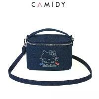 ราคา Camisdy Urban Simple Denim Bucket Bag กระเป๋าสะพายพิมพ์ลายคิตตี้น่ารัก ขายดี (1731746650832406130)