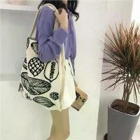 ราคา กระเป๋าผ้าแคนวาส ลายใบไม้ใหม่ หนา E53 กระเป๋าสะพายไหล่เรียบง่าย ความจุมาก สไตล์เกาหลี สำหรับผู้หญิง bag หนัง กระเป๋า สะพายข้าง กระเป๋าถือ สะพายไหล่ มีซิป tote shoulder dumpling r (1732161163268425386)