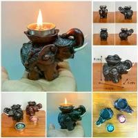 ราคา ที่วางเทียนหอม ที่ตั้งเทียน ที่ใส่เทียน รูปปั้นช้าง วางเทียนอโรม่า aroma candle holder Thai souvenirs. (1732113172202358229)