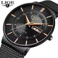 ราคา [พร้อมส่ง] LIGE Men Watches Waterproof Ultra Thin Date Clock Mesh Steel Strap Casual Quartz Watch Women Sports Wrist Watch (1732195416604050548)