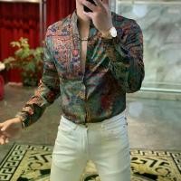 ราคา เสื้อเชิ้ตพิมพ์ลาย มาใหม่ 2024 สไตล์ฤดูใบไม้ผลิและฤดูร้อนสินค้าระดับยุโรป อเนกประสงค์ ภาพวาดหมึกสไตล์จีน สำหรับผู้ชาย ดอกไม้ดิสโก้ หัวเข็มขัดคอปก เหมาะสำหรับงานปาร์ตี้ Clothing Man (173032182297824700
