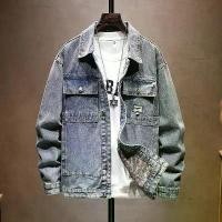 ราคา เสื้อแจ็คเก็ตยีนส์สำหรับผู้ชาย คุณภาพสูง พิมพ์ลายสีน้ำเงินหม้ายุคปี 2024 Clothing Man (1731141847724427736)