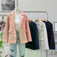 ราคา เสื้อสูท คลุมทวิต คอปก แขนยาว แต่งกระดุมทอง พร้อมกระดุมปลายแขน #H50251 Clothing ผู้หญิง Women แจ็กเก็ต Coat (1731773335342254657)
