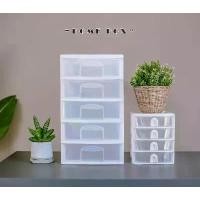 ราคา ลิ้นชักตั้งโต๊ะ 5 ชั้น **เล็ก ขาวใส***ใหม่ ลิ้นชักเก็บของ ตู้เก็บของ สำหรับจัดเก็บเอกสาร A4 รุ่น A-111 Drawer Cabinet (1729449895511558272)