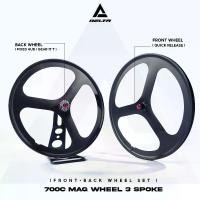ราคา วงล้อแม็กคู่หน้าหลัง วงล้อฟิกเกียร์ FIXED GEAR 3 SPOKE MAG อลูมิเนียม ดุมแบริ่ง น้ำหนักเบา By Mcbike (1731570420590609883)