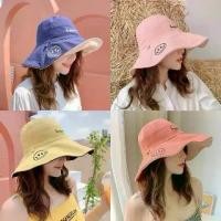ราคา หมวกเชือกยิ้ม สไตล์ BUCKET หมวกบักเก็ตสองด้าน (1732282928268084776)