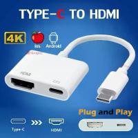 ราคา ขายดี Type C to HDMI Digital AV Adapter HDMI Cable Convert สำหรับ lphone15 Ipad 10 Android แล็ปท็อป ต่อออกทีวี ต่อออกจอคอม (1731710265711626037)