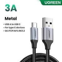ราคา COD Ugreen 3A USB A to Type C Cable สายชาร์จเร็ว สายข้อมูลไนลอนถัก สําหรับ สำหรับ Samsung 16 15 ยาว1เมตร/2เมตร (1732260135008044934)