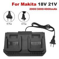 ราคา Twin Seat Battery Charger 3.0A 18V 21V แบตเตอรี่ลิเธียมไอออน Fast Charging สําหรับ Makita BL1415 BL1815 BL1830 BL1850 เครื่องมือชาร์จแบบพกพา (1732299916002690208)