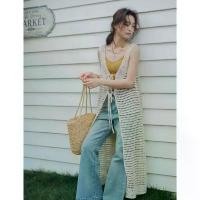 ราคา [crochet maxidress] เสื้อคลุมเดรสถักตัวยาว Knitting coat ชุดคลุมแขนกุดถักโครเชต์ผ่าหน้า งานเรียบหรู "ส่งจากไทย" (1732415263419893343)