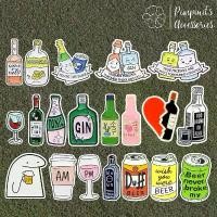 ราคา ✿ ร้านในไทยพร้อมส่ง : เข็มกลัดเซ็ทขวดไวน์ แก้วไวน์และโซจู,| Wine Bottle ,Glass & Soju Enamel Brooch Pin Set. (1732101608394622550)