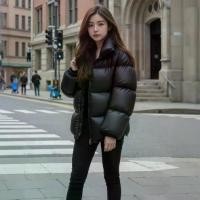 ราคา Mini puffer jacket แจ็คเก็ตขนเป็ดทรงครอป แจ็คเก็ตผ้าร่มผสมหนัง ขนเป็ดสังเคราะห์ ทรงครอป Clothing เสื้อ Women ผู้หญิง (1731589838451018584)