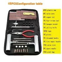 ราคา [พร้อมส่ง] ชุดอุปกรณ์ปะยางรถยนต์ Tire Repair Kit ชุดปะยางมอไซค์ ชุดปะยางจักรยานพกพา มอไซค์ฉุกเฉิน กระเป๋า 46ชิ้น (1731689917553739878)
