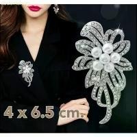 ราคา COD พร้อมส่ง  49 - 69 บาท ️Mirror Quality️ Best seller เข็มกลัดแบรนด์ สวยหรู มุกกลม เพชรซีกประดับด้วยเพชรกลมเล็ก งานละเอีย (1731695067244562261)