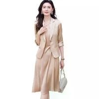 ราคา ชุดสูทและกระโปรงผู้หญิง สูทธุรกิจสองชิ้น เหมาะสำหรับทำงานในสำนักงาน เสื้อแจ็คเก็ตกระดุมแถวเดียว สไตล์มืออาชีพ เรียบหรู เดรสสูทขนาดเล็ก suit women outfit (1731835467509304205)