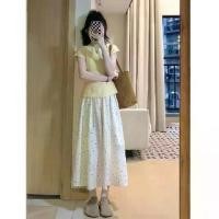 ราคา ชุดเดินทาง, ชุดฤดูร้อน, ชุดเสื้อยืดแขนสั้นครีมเหลือง, ชุดเดรสลายจุดสีขาว, ครบชุด ชุดเดรส เอี๊ยม กระโปรง mommy girl outfit ชุด เซต สาวอวบ ไซส์ ใหญ่ ไป งานบวช เอี้ยมยีนส์ กระโปรงยีนส์ (17314162658014344