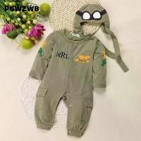 ราคา ชุดเด็กผู้ชาย 2 ชิ้น จั๊มสูทนักบิน พร้อมหมวก สีเขียวทหาร เด็กทารก เด็กหญิง outfit baby เสื้อ ผ้าไหม (1731355765765081609)