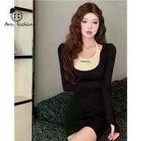 ราคา Ann.Fashion เดรสเซ็กซี่ เดรสแขนยาวรัดรูป เนื้อผ้าร่อง แต่งเสื้อคล้องคอ มีสองสี ผ้ายืด(มีภาพสินค้าจริง) #7666 แนะนำ Clothing Dress Women ผู้หญิง bodycon red dress sundresses outfit (1731063490406287414