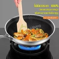 ราคา กระทะทอด กระทะสแตนเลส กระทะก้นลึก หม้อสแตนเลส กระทะเทฟล่อน Teflon Cooking Pan กระทะรังผึ้ง non stick ไม่ติดกระทะ (1729588684350785961)