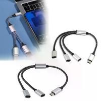 ราคา สายฮับแยก USB C ตัวผู้กับตัวเมีย 2 ตัว สำหรับที่ชาร์จ Type C และ Powerbank ขั้วต่อไฟเบอร์ X5S5 (1732330378398501601)