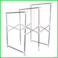 ราคา stepfashop แบบพกพา ราวตากผ้าปรับระดับพับได้ 3 เส้น YLT-0388B ADJUSTABLE CLOTH RACK 3-RAIL สแตนเลส (1730479617491699840)