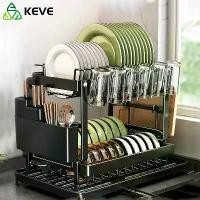 ราคา KEVE ชั้นวางจาน ที่คว่ำจาน ชั้นคว่ำจาน 2ชั้น  พร้อมที่คว่ำแก้ว Dish Rack ที่วางจาน ประหยัดพื้นที่ สินค้าขายดี (1731570678725969412)