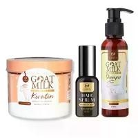 ราคา ชุดผลิตภัณฑ์ดูแลเส้นผม ตระกูลนมแพะ CARISTA GOAT MILK เคราตินนมแพะ KERATIN : แชมพูนมแพะ SHAMPOO : เซรั่มผมนมแพะ HAIR SERUM (1731260905316517146)