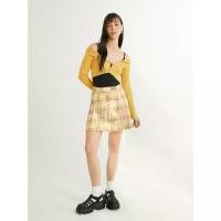 ราคา [Pomelo] กระโปรงสั้นลายตารางหมากรุก / Pleated Checkered Mini Skirt (1730585669988223067)
