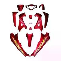 ราคา ชุดเฟรม 12 ชิ้น Wave125R + อกไก่ เวฟ125R หัวแหลม ชุด สีแดงแก้ว งาน ABS ชุดสี รูกุญแจกลม ชุดสีพร้อมติดสติ๊กเกอร์ Motorcycle มอเตอร์ไซค์ Sticker (1729589129502296797)