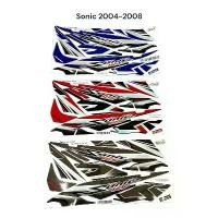 ราคา สติ๊กเกอร์ Sonic 2004-2008 sticker เฟรมรถ โซนิคใหม่ สีน้ำเงิน-ดำ, สีแดง-ดำ, สีเงิน-ดำ สวย มอเตอร์ไซค์ Motorcycle (1732363603891684859)