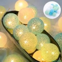 ราคา cumbermenshop ความคงทน 【Chrismas】ไฟสี LED ลูกบอลพลาสติกคริสต์มาสปีใหม่กระพริบ String Light สำหรับตกแต่ง ไฟกระพริบ (1730903213124586068)