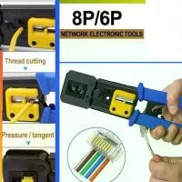 ราคา คีมเข้าหัวแลน หัว RJ45 และ CAT6แบบหัวทะลุ Crimping tool multifunction wire Stripper Network คีมเข้าหัวแลนครบชุด คีมสายเค (1732210215446218652)