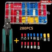 ราคา หางปลา 280 ชิ้น หางปลาแบน หางปลาแฉก หางปลากลม หุ้มฉนวนขั้วต่อสายไฟหุ้มฉนวนคละ 280 ชิ้น Assorted Crimp Spade Terminal Insulated Electrical Wire Cable Connector Kit Set (1730684419239218011)