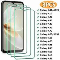 ราคา กระจกนิรภัย 3 ชิ้น สำหรับ Samsung Galaxy A05 A15 A35 A55 A06S A16 A36 ฟิล์มกันรอย สำหรับ Samsung A02s A12 A22 A32 A52s A72 กระจก (1732320699447936637)
