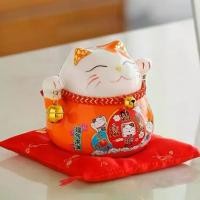 ราคา กระปุกออมสินแมวกวัก ขนาด 4.5 นิ้ว แมวกวักนำโชค แมวกวักเซรามิค สไตล์ญี่ปุ่น ของตกแต่ง ของขวัญ (แถมเบาะรอง) (1729938234589743464)