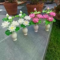 ราคา ดอกบัว แจกันดอกบัว ดอกบัวบูชา ดอกบัววางหิ้งพระ ของตกแต่ง ทันสมัย ดอกไม้ สีสันสดใส ของตกแต่ง (1729647260543060655)