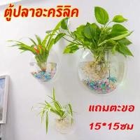 ราคา ตู้ปลาอะคริลิคแบบติดผนัง กระถางติดผนัง ตู้ปลาขนาดเล็กโปร่งใส ของตกแต่ง 15x15 cm terrarium (1730736311983180350)