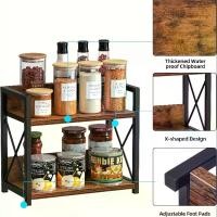 ราคา ชั้นวางของบนเคาน์เตอร์ไม้รีไซเคิล 2 ชั้น ชั้นวางเครื่องเทศในครัวสีน้ำตาลแบบชนบท และที่เก็บกาแฟ ของตกแต่งบ้าน ประหยัดพื้นที่ พร้อมขายึดรูปตัว X ที่ คว่ํา จาน ชาม ใบ ใหญ่ (1732172033901626787)
