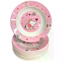 ราคา จานเมลามีน 6ใบ จานเมลามีนแบบหนา จาน 9 นิ้ว 6ใบ ลายการ์ตูนรูปช้างน่ารัก จาน plate (1732331596002068567)