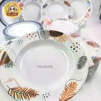 ราคา จานเมลามีน ลายดอก 8 นิ้ว ขอบเรียบ จานชามเมลามีนเนื้อหนา (ชุด6ใบ)จาน plate (1732312776046512504)