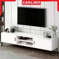 ราคา MR.CARLINO : SNOW SERIES TV Cabinet 6 FT. ชั้นวางทีวี โต๊ะวางที่วี โต๊ะหน้าทีวี ทีวี ห้องรับแขก ชั้นวาง มีให้เลือก 6 FT. (Adjustable Height TV Cabinet with Storage White Color 6 FT. ) (172962291948621