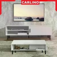 ราคา MR.CARLINO : SNOW SERIES TV Cabinet 4 FT. ชั้นวางทีวี โต๊ะวางที่วี โต๊ะหน้าทีวี ทีวี ห้องรับแขก ชั้นวาง มีให้เลือก (Adjustable Height TV Cabinet with Storage White Color 4 FT.) (1729622916223306507)