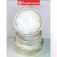 ราคา จานชาม=12ชิ้น(ชาม7.5นิ้ว 6 ชิ้น+จานลึก 9 นื้ว 6 ชื้น) ลายการ์เด็น ฮิล ซุุปเปอร์แวร์เกรดA เมลามีน100% ตรานกเพนกวิน superware (1729597953511688857)