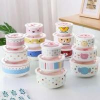 ราคา ส่วนลดมากมาย HomeDee [พร้อมส่ง] ชุดชามเซรามิค เซรามิค ชามเซรามิค พร้อมฝาปิด 3ใบ/ชุด เข้าไมโครเวฟได้ ชาม ถ้วย (1732044543443436877)