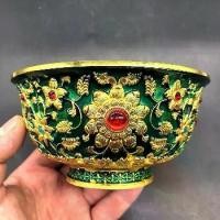 ราคา โบราณ ราชวงศ์ชิง Qianlong ความเจริญรุ่งเรือง ดอกไม้ Cloisonné ความเจริญรุ่งเรือง ชาม ชามสไตล์โบราณ สไตล์วังเก่า เครื่องประดับเคลือบ (1732144472632690614)