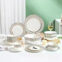 ราคา [พร้อมส่ง] จาน ชาม ถ้วย ชุดถ้วยกาแฟ แก้วกาแฟ จานชามเซรามิค เซรามิคงานพรีเมี่ยม แต่งด้วยลายดอกไม้ขอบทอง สไตล์ยุโรป สินค้าขายแยกเป็นช (1732339099776026307)