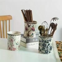 ราคา ที่ใส่ช้อนส้อมเซรามิก ชุดนาฬิกา สไตล์ยุโรป ดีไซน์ดอกไม้ตกแต่ง สำหรับห้องครัว รวมกระบอกออแกไนเซอร์สำหรับจาน มีด ส้อม ช้อน และตะเกียบ (1732050101414495907)