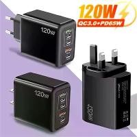 ราคา ที่ชาร์จ USB 5 พอร์ต, 120W, Type C, QC 3.0 Fast Charging, อะแดปเตอร์ติดผนังโทรศัพท์มือถือ, ปลั๊ก EU/US/UK, เข้ากันได้กับ iPhone 15, Samsung, Xiaomi, Huawei (1732144196861920809)